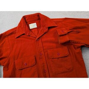 Vintage Men's Button-Down Shirt in Rust Red